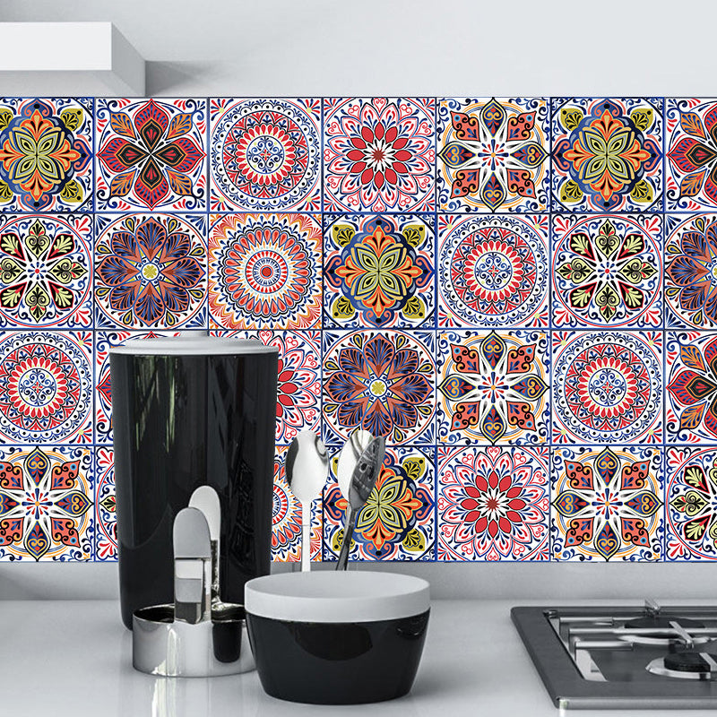 10 Pcs Mandala Wallpapers Peel and Paste Bohemian Kitchen Wall Decoration, 9.7-sq ft