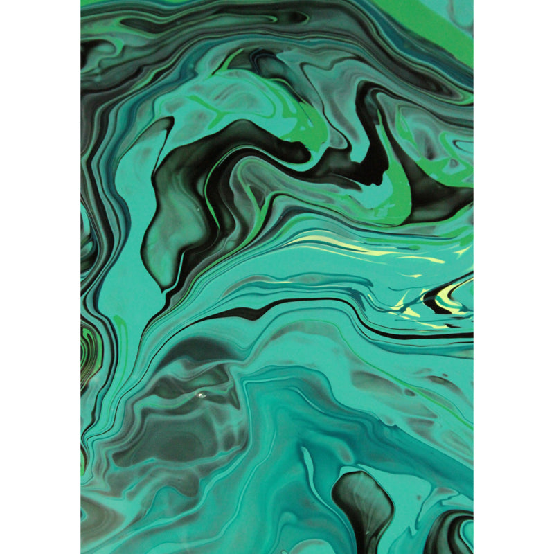 Tropix Wave Print Mural Decal Green Moisture Resistant Wall Covering for Bedroom