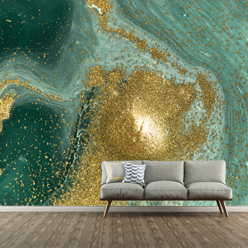 Artistry Flow and Sequins Mural for Accent Wall Customized Wall Covering in Green