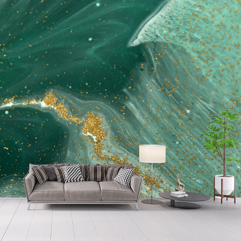 Artistry Flow and Sequins Mural for Accent Wall Customized Wall Covering in Green