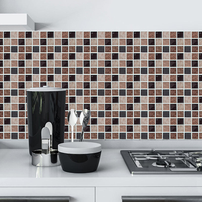 Mosaic Tiles Wallpaper Panel Set 10 Pieces Self-Stick Modern Kitchen Wall Covering, 9.7-sq ft