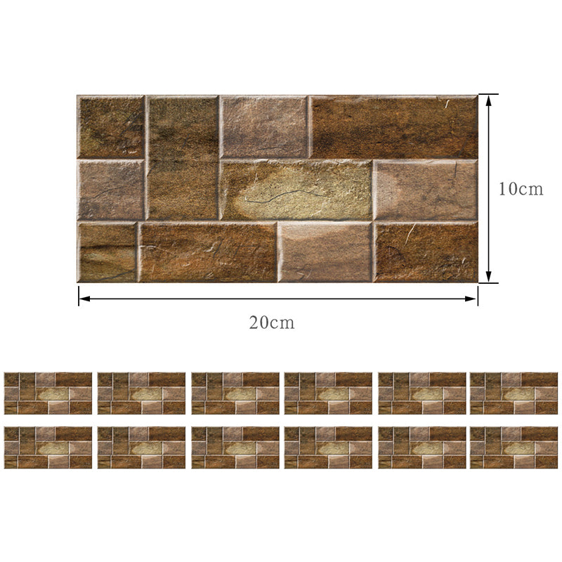 Dark Color Bricks Wallpaper Panels Peel off Industrial Bathroom Wall Covering, 12 Pcs