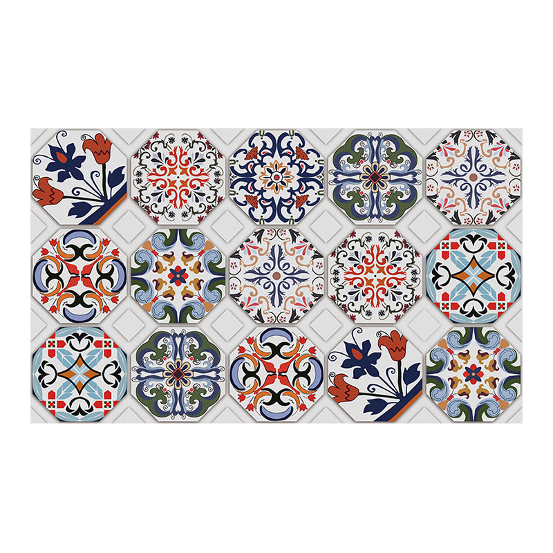 Mandala Tiles Wallpaper Panel Set in Blue PVC Wall Art, Peel and Paste, 3.5' x 8"
