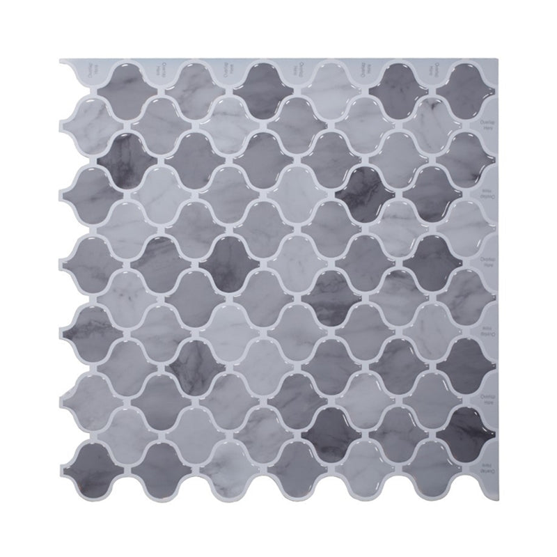 Modern Quatrefoil Wallpaper Panel Set Grey Pick Up Sticks Wall Covering for Kitchen