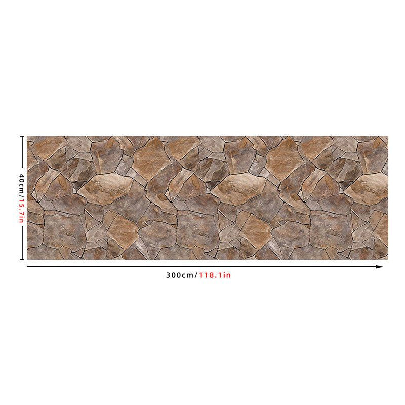 Industrial Stone Effect Wallpaper Roll Brown Self Sticking Wall Art for Kitchen Bar (1 Pc)