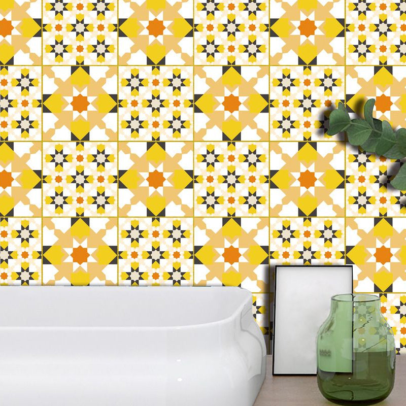 Boho Trellis Sunflower Wallpapers Yellow Self Sticking Wall Art for Bathroom (36 Pcs)