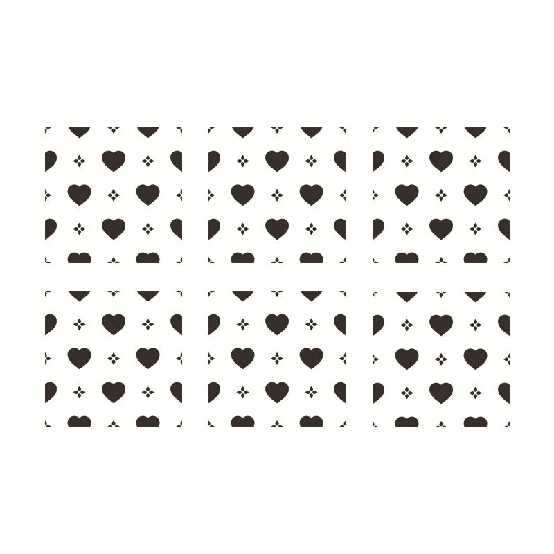 Black-White Loving Heart Wallpapers Self Sticking Modern Living Room Wall Decor (12 Pcs)