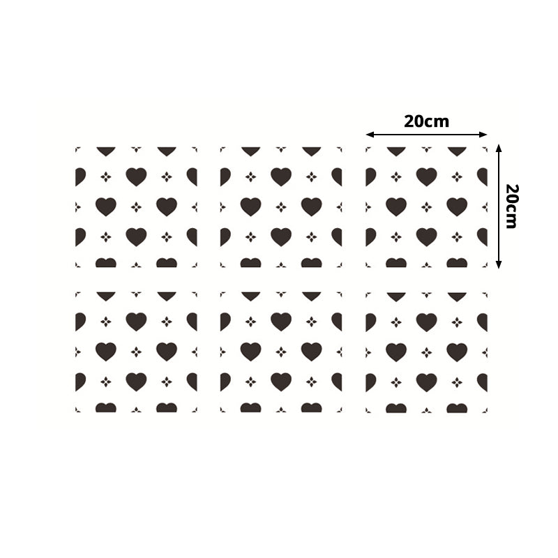 Black-White Loving Heart Wallpapers Self Sticking Modern Living Room Wall Decor (12 Pcs)