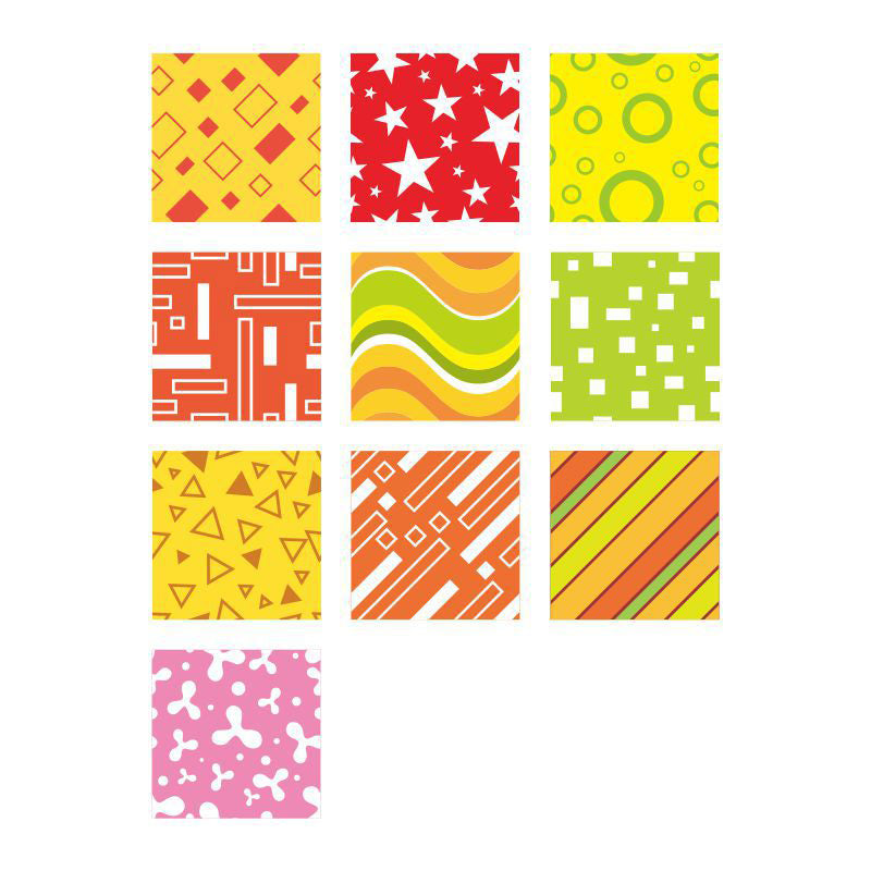 Geometric Pattern Stick Wallpapers in Red-Yellow-Green Kids Style Wall Art for Nursery