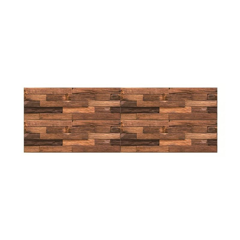 Brown Industrial Wallpaper Panel Set 4.6-sq ft Wood Look Adhesive Wall Covering for Home