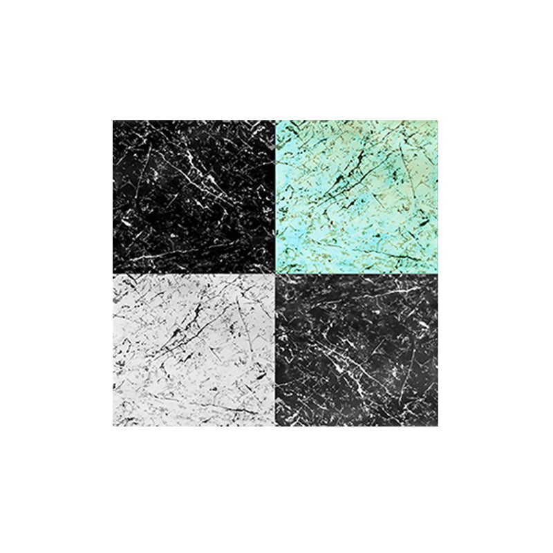 Black-Green Mosaic Marble Wallpaper Panel 18 Pcs Self-Stick Modern Kitchen Wall Art