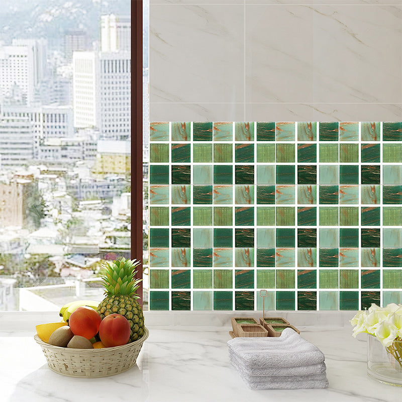 Marble Mosaic Tile Wallpaper Panels 18 Pcs Peel off Modern Kitchen Wall Decor, 8' L x 8" W