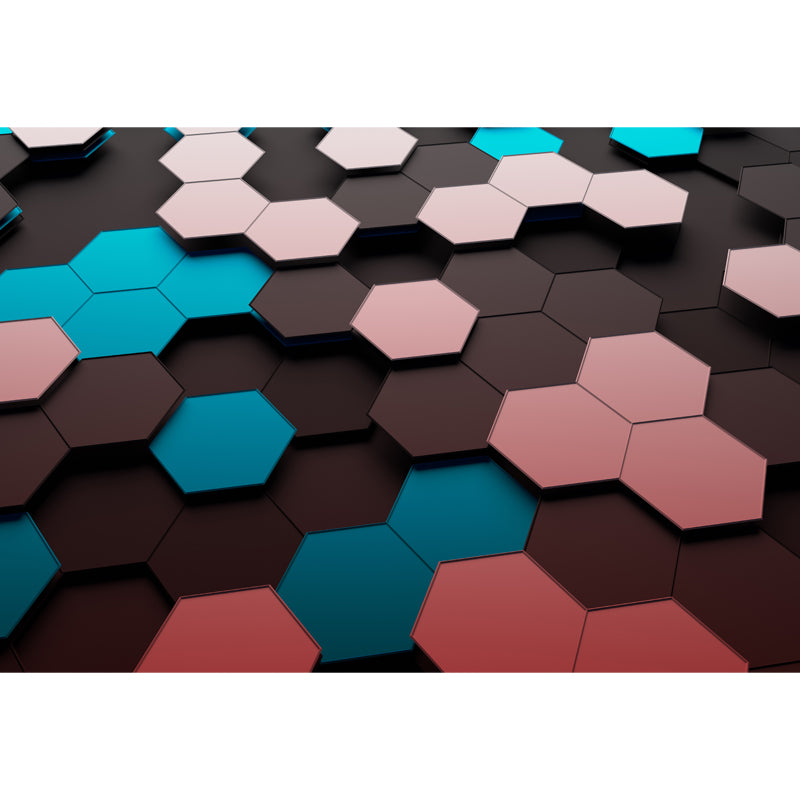 Novelty 3D Illusion Honeycomb Mural Dark Color Living Room Wall Art, Custom Size