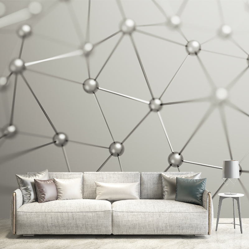 Stain-Proof Molecular Structure Mural Custom Size 3D Wall Covering for Accent Wall