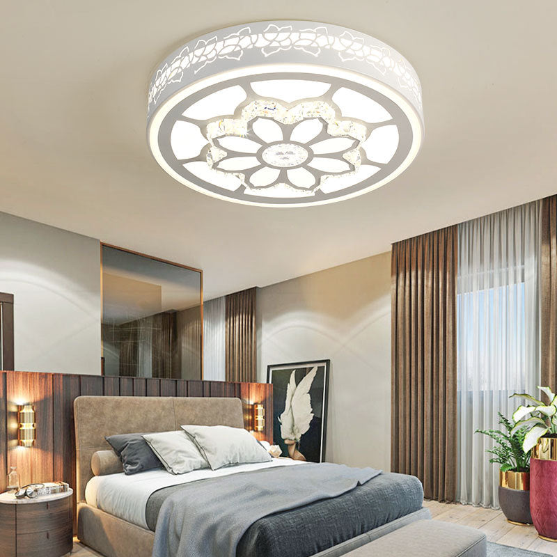 LED Bloem Plafond Licht Modernist Acryl en Kristal White/3 Color Verlichting Plafond Mount Licht in Bruin/Wit