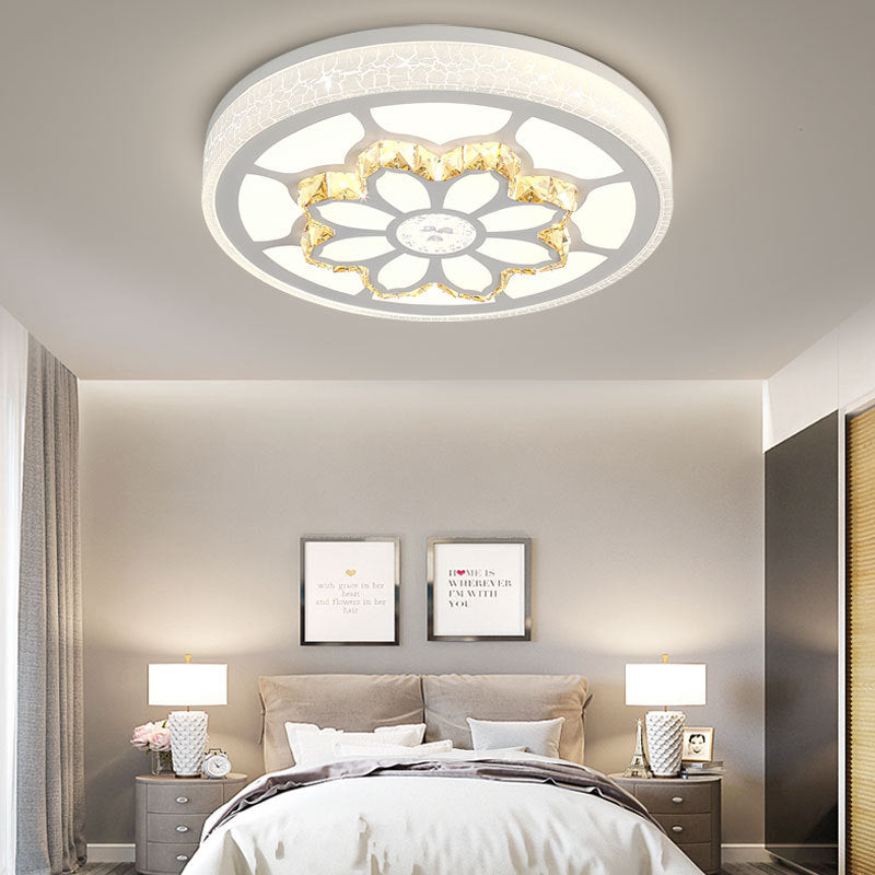 LED Bloem Plafond Licht Modernist Acryl en Kristal White/3 Color Verlichting Plafond Mount Licht in Bruin/Wit