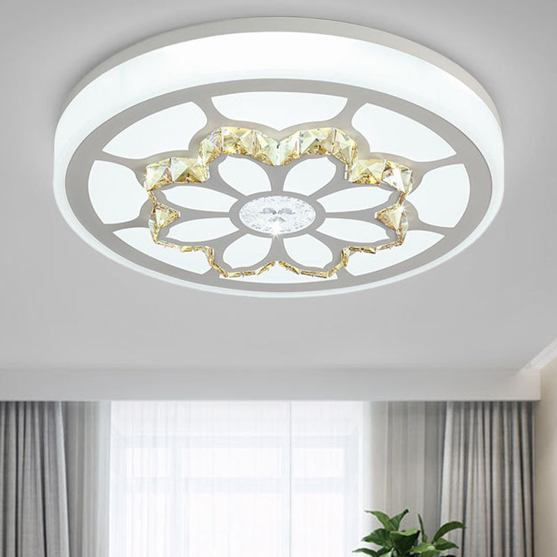 LED Bloem Plafond Licht Modernist Acryl en Kristal White/3 Color Verlichting Plafond Mount Licht in Bruin/Wit