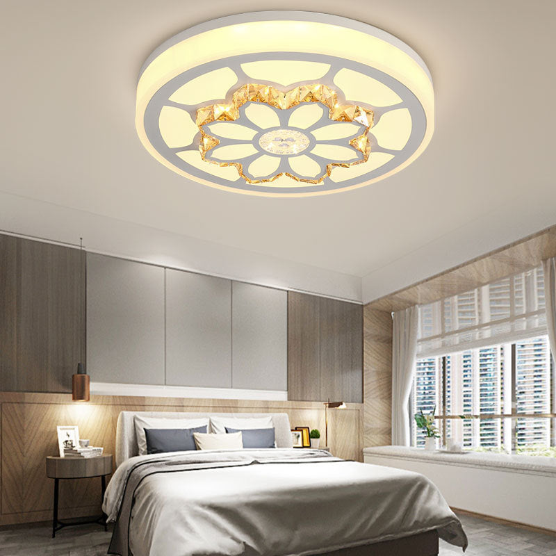 LED Bloem Plafond Licht Modernist Acryl en Kristal White/3 Color Verlichting Plafond Mount Licht in Bruin/Wit