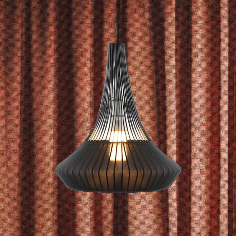 Cone Shade Pendant Light Modern Style Fabric 1 clair noir / rose / bleu Lumière suspendue pour le salon