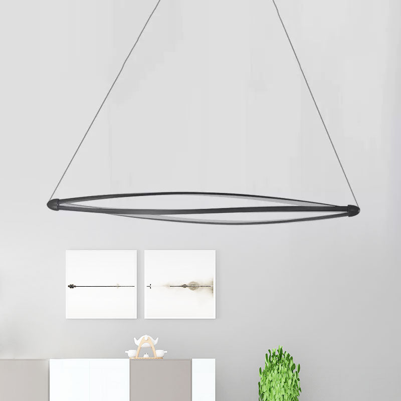 Spiral Hanging Lamp Kit Modern Acrylic LED Black/White Ceiling Pendant in Warm/White/Natural Light