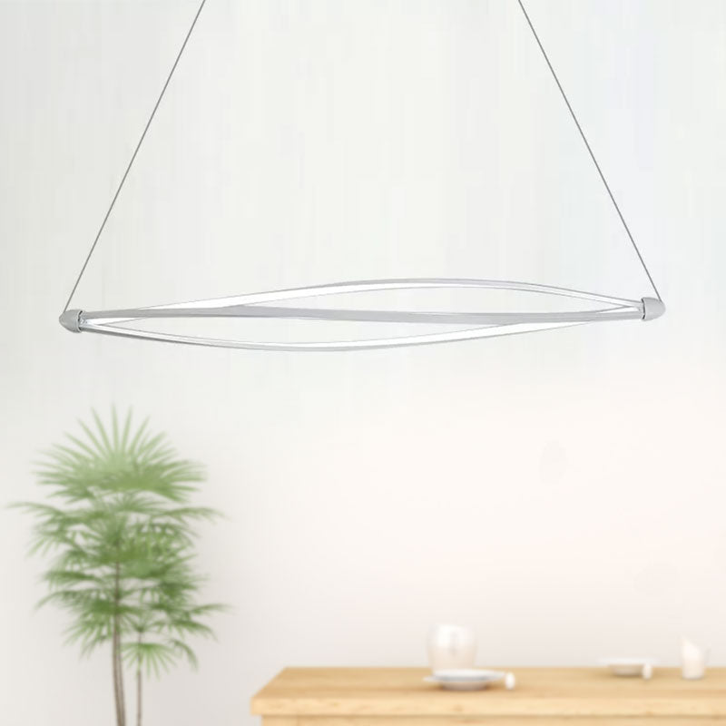 Spiral Hanging Lamp Kit Modern Acrylic LED Black/White Ceiling Pendant in Warm/White/Natural Light