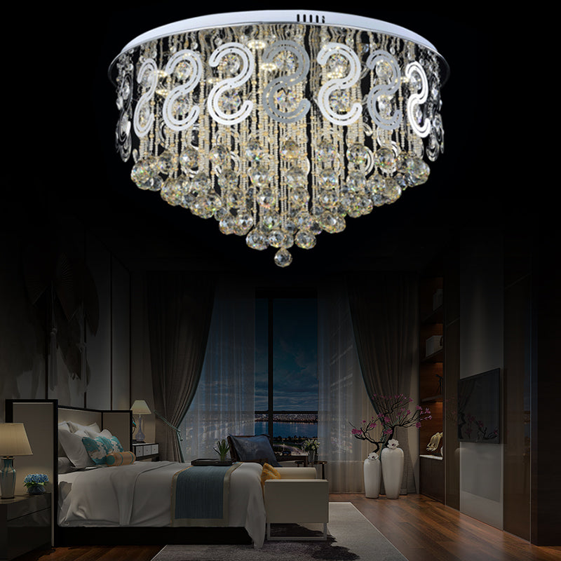 Vintage Style Layer Flush Mount Lighting Metall LED Deckenleuchte mit Crystal Ball in Clear