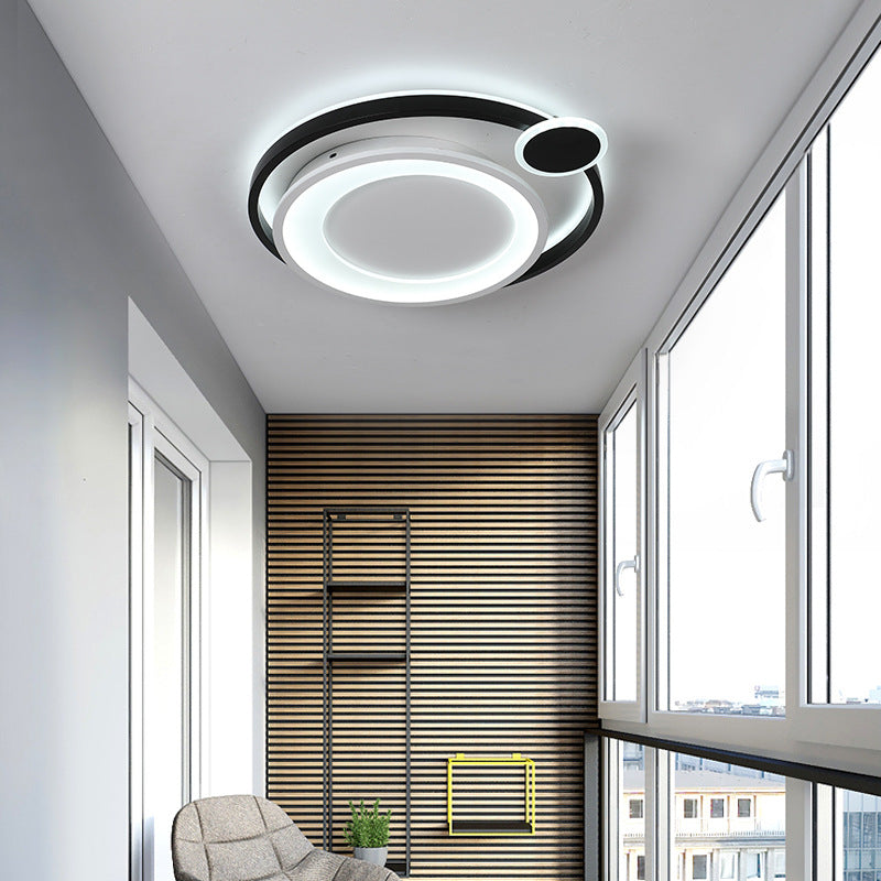 15 "/18" /21.5 " Breed Baan Plafond Gemonteerde Armatuur Nordic Metal Zwart/Wit LED Flush Mount Licht in Warm/Wit