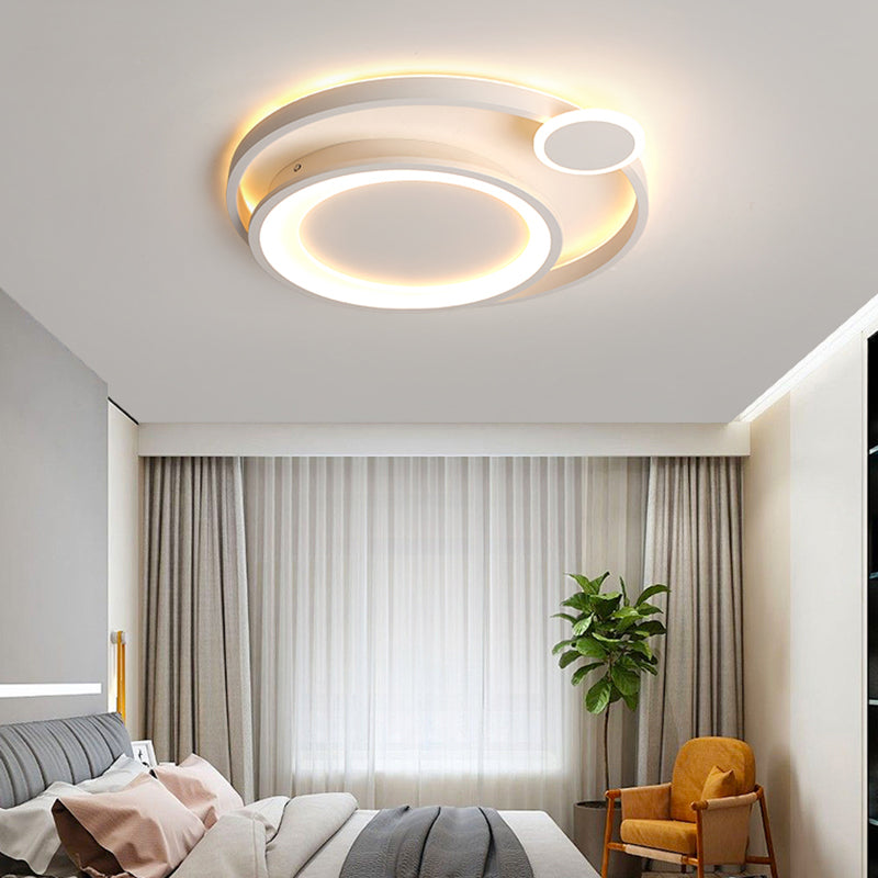 15 "/18" /21.5 " Breed Baan Plafond Gemonteerde Armatuur Nordic Metal Zwart/Wit LED Flush Mount Licht in Warm/Wit