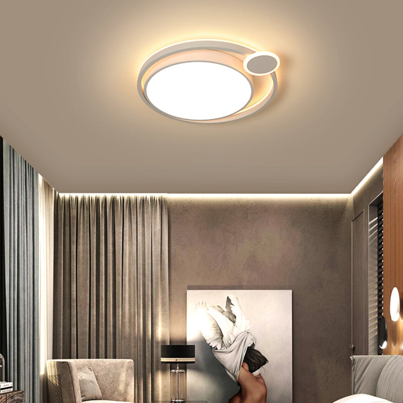 Nero/bianco Orbit lampada da incasso Nordic Metallo 15 "/18 "/21.5" LED a soffitto per camera da letto in caldo/bianco