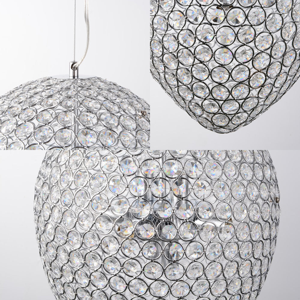 Éclairage de pendentif perlé en chromé avec une teinte en larme à la lampe de lustre multi-lumière en cristal clair moderne