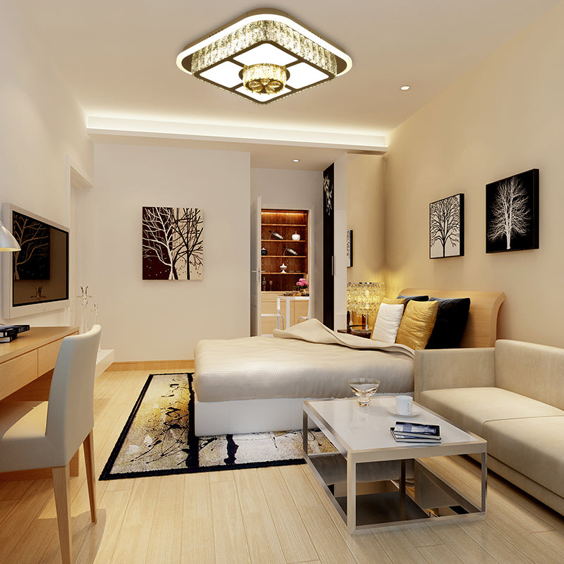 Modernism Square/Flower Flush Ceiling Light Clear Crystal LED in der Nähe von Ceiling Light in White for Bedroom