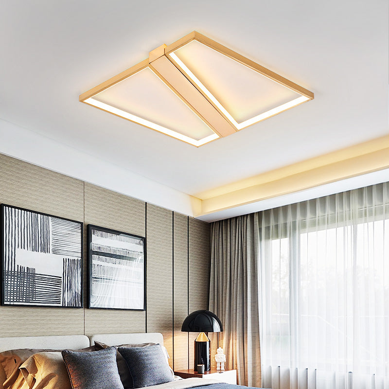 Gold Metall Spliced Square Decken Flush Mount Moderne 18"/23.5" W LED Flush Mount Licht für Schlafzimmer in Warm/Weiß