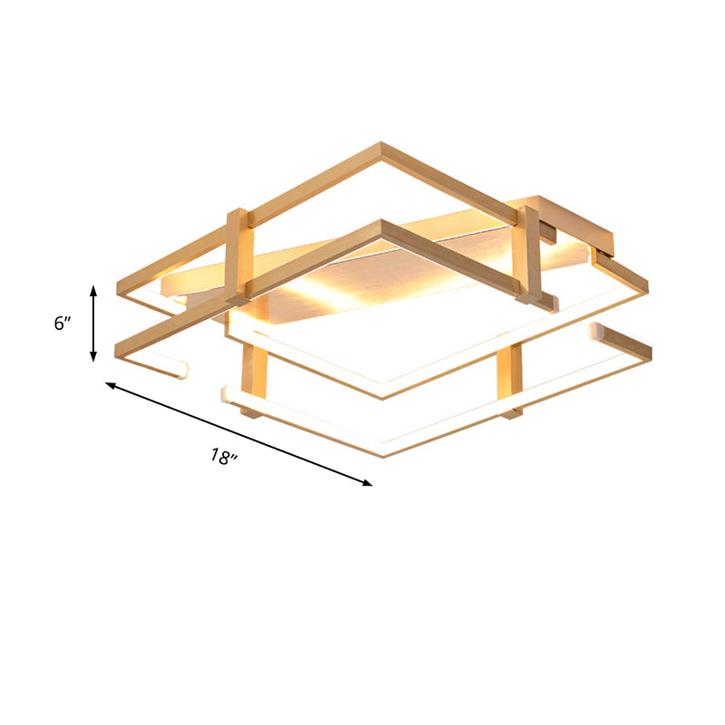 Unterputzleuchte mit Aluminiumrahmen, nordische goldene LED-Schlafzimmer-Deckenleuchte in Warmweiß, 18"/23,5" B