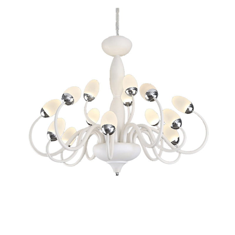 Bud Bedroom Up Chandelier Acrylic 15/22-Light Contemporary Hanging Ceiling Pendant in White