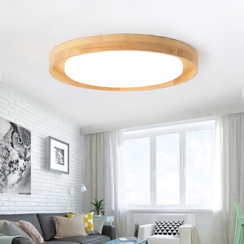 15 "/19" Dia Acrylic Round Flush Light Fixture Modern 1-Head LED Ceiling Lamp in Warm / White Light