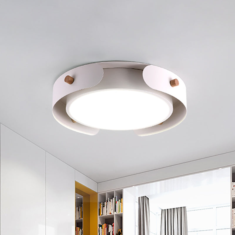 Minimalist 15"/19" W 1-Light LED Flush Light with Acrylic Shade White Round Ceiling Lamp in Warm/White Light