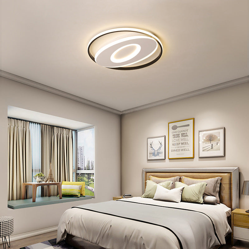 Oval Flush Licht met Orbit Ontwerp Eenvoudige Acryl LED Slaapkamer Plafond Verlichting in Warm/Wit 16"/19.5"/23.5" Breed