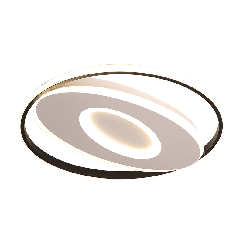 Oval Flush Light with Orbit Design Simple Acrylique LED Chambre Ceiling Lighting in Warm / White 16 "/19.5" /23.5 " Wide