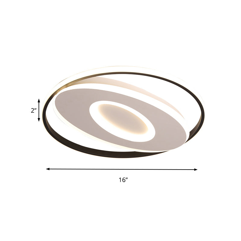 Oval Flush Licht met Orbit Ontwerp Eenvoudige Acryl LED Slaapkamer Plafond Verlichting in Warm/Wit 16"/19.5"/23.5" Breed