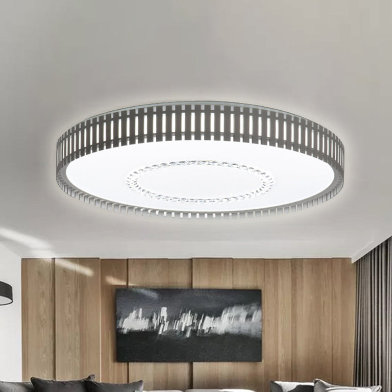 White Round Ceiling Lamp Simple LED Acrylic Flush Mount Lighting Fixture in White/Warm/Natural Light