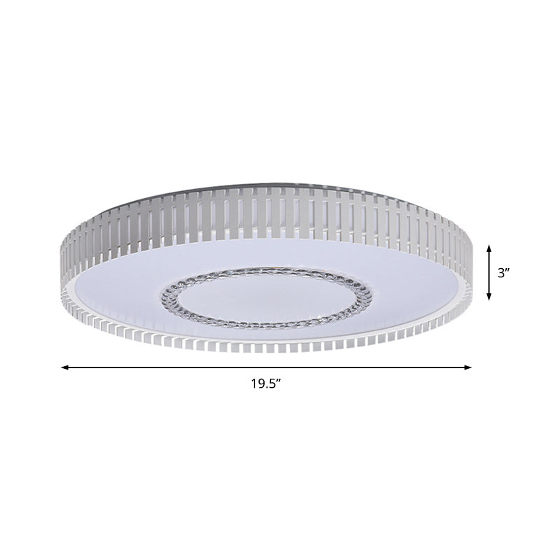 White Round Ceiling Lamp Simple LED Acrylic Flush Mount Lighting Fixture in White/Warm/Natural Light