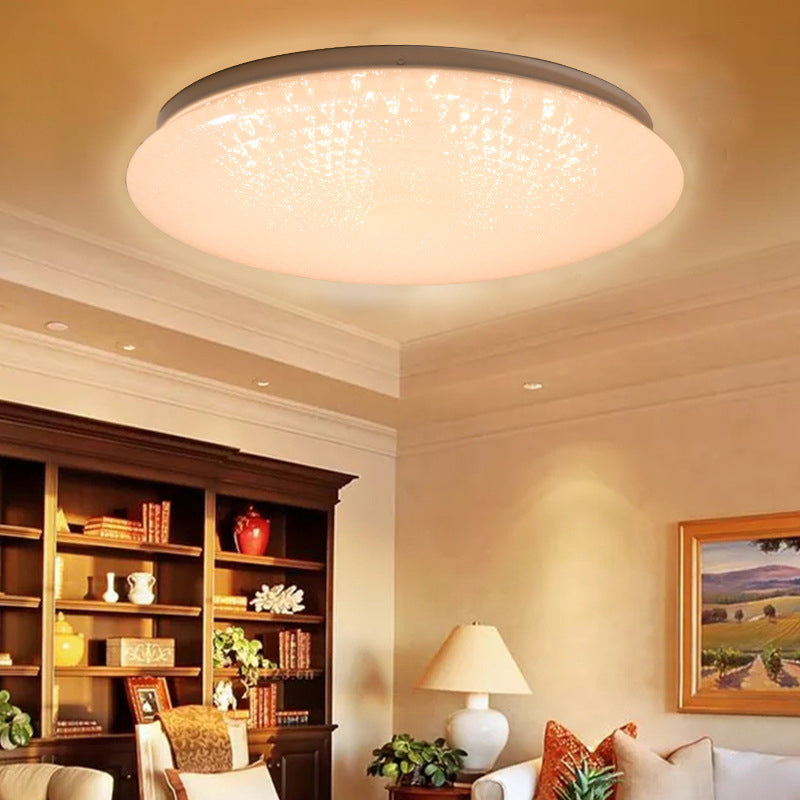 Circular Flush Mount Light Modern Acrylic 15"/19" Dia LED White Ceiling Light Fixture in Warm/White/Natural Light