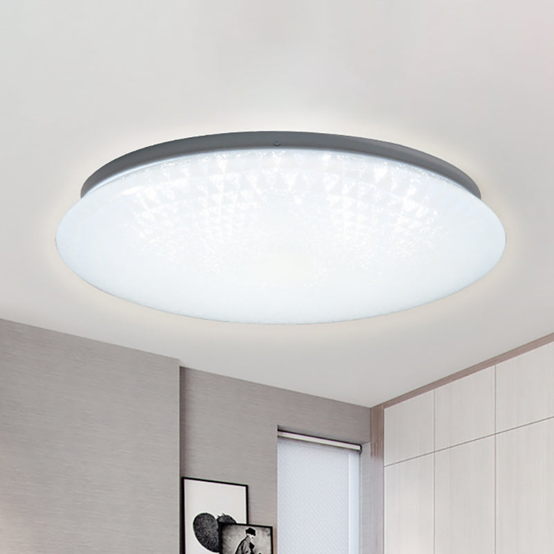 Circular Flush Mount Light Modern Acrylic 15"/19" Dia LED White Ceiling Light Fixture in Warm/White/Natural Light