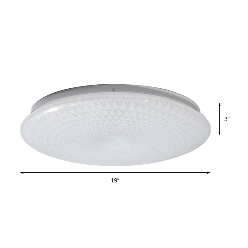 Circular Flush Mount Light Modern Acrylic 15"/19" Dia LED White Ceiling Light Fixture in Warm/White/Natural Light