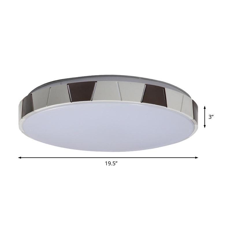 Acrylic Circle Ceiling Lamp Modern LED White Flush Mount Light Fixture in White/Warm/Natural Light