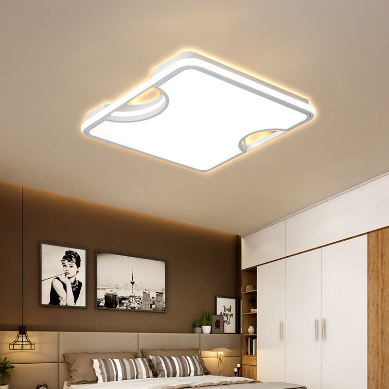 Rechteckig/Quadrat Acryl Flush Deckenleuchte moderne schwarz/weiß integrierte LED Deckenleuchte in Warm/White, 16 "/19.5" /35.5 " W