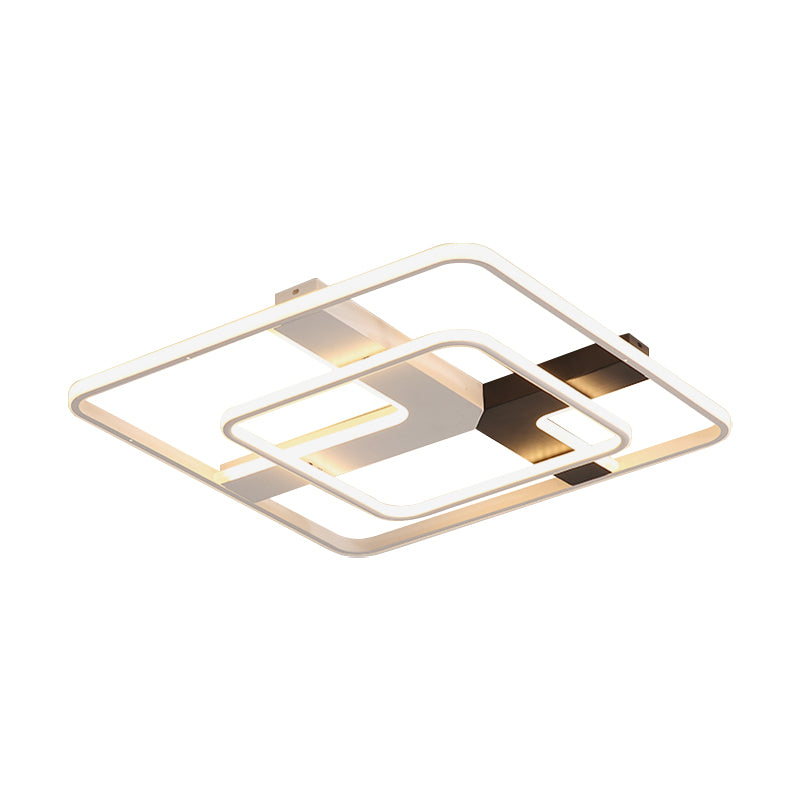 19.5"/23.5" Wide Acrylic Square Flushmount Simplicity LED White Flush Mount Ceiling Lamp in Warm/White Light