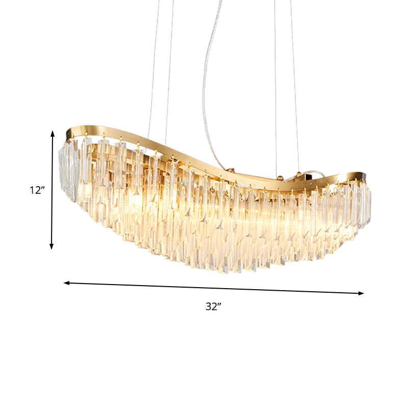 Kristallschiff großer Kronleuchter für das Restaurant Hotel Post Moderne LED -Decke hängende Licht in goldenem, weißem Licht