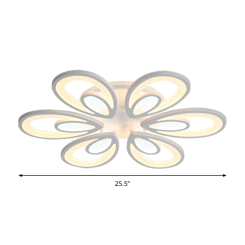 LED Blütenblätter Acryl Flush Mount Light Contemporary 6/12/15 Lichter weiße Deckenbeleuchtung in warm/weiß/natürliches Licht
