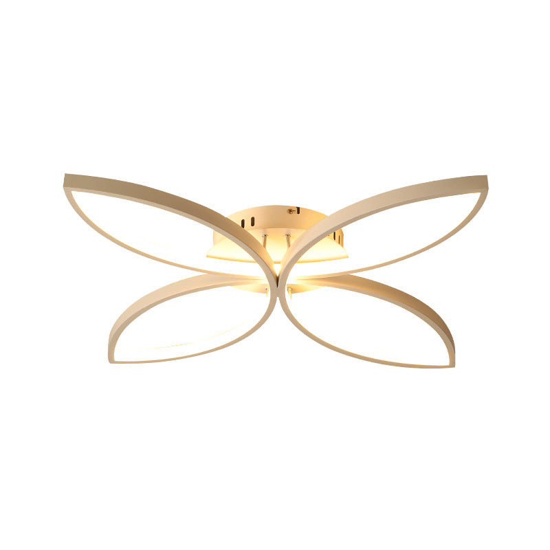 Butterfly Semi Flush Nordic Style Metallic Black/White LED Ceiling Mounted Fixture in Warm/White Light, 23"/29" Wide